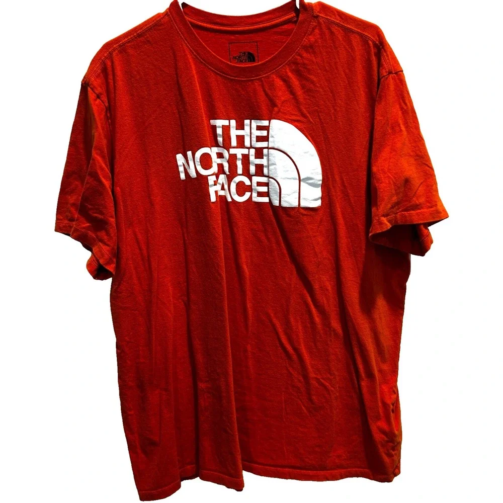 The North Face XXL‎ Cotton T-Shirt Orange with White Graphics Tee